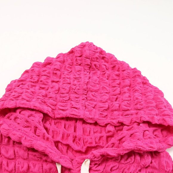 COPY - Rose Waffle Textured Drawstring Pullover Hoodie - - Picture 12 of 15